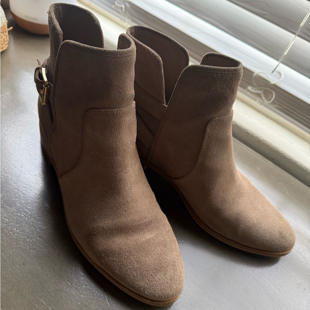 Michael Kors Brown Ankle Booties with Suede Finish